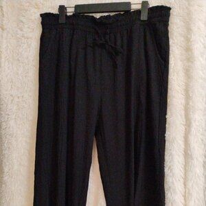 Woman Cotton/Linen Blend Black Pants Size XXL